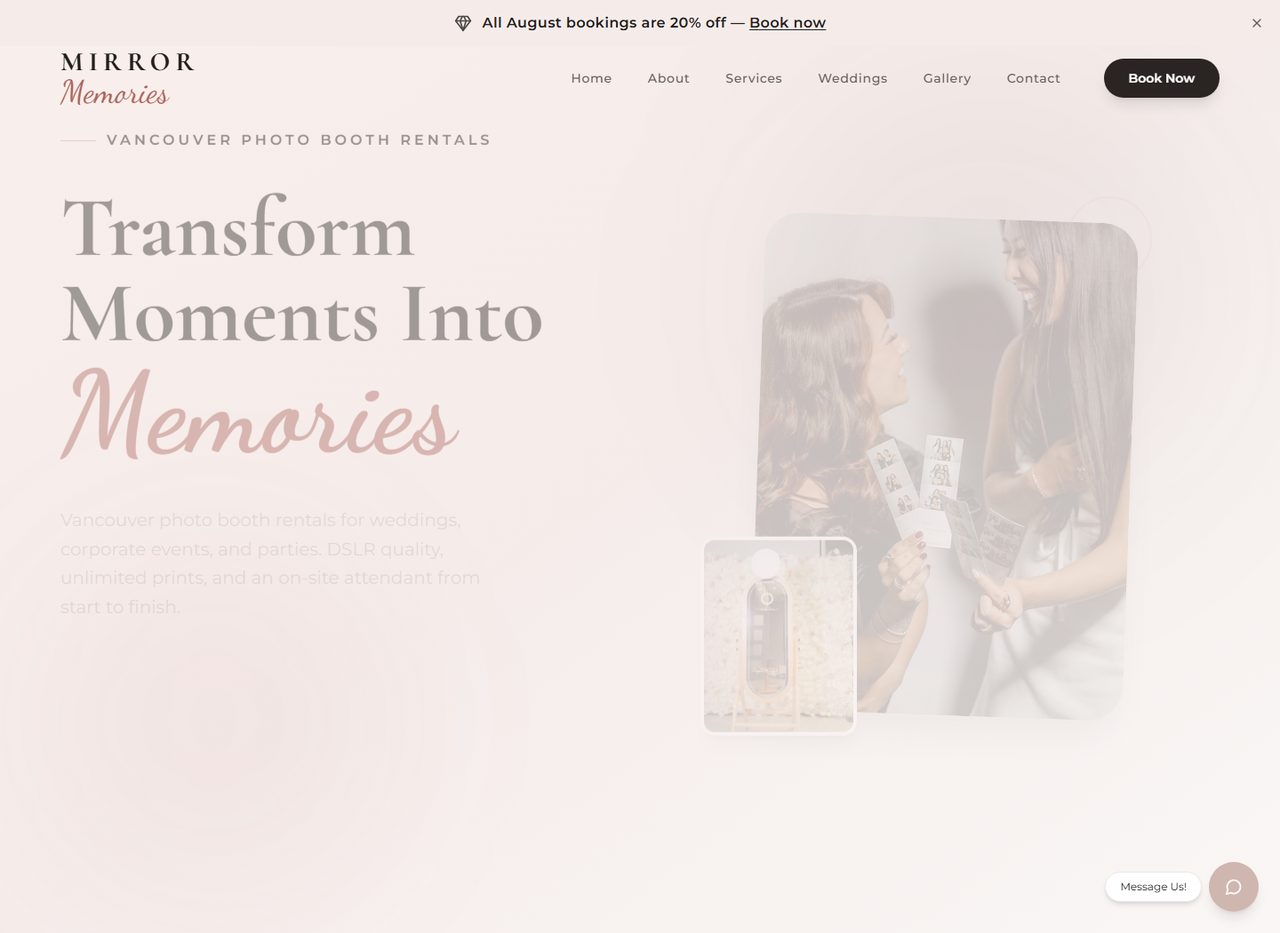 The Mirror Memories website
